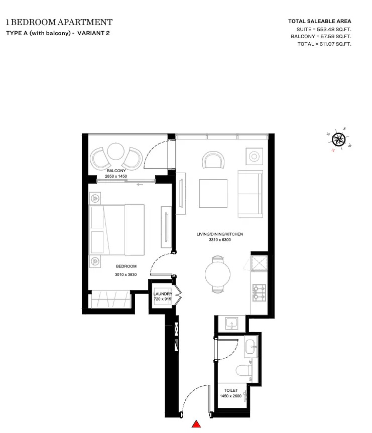 1 спальня в Creek Vistas Heights Tower A
