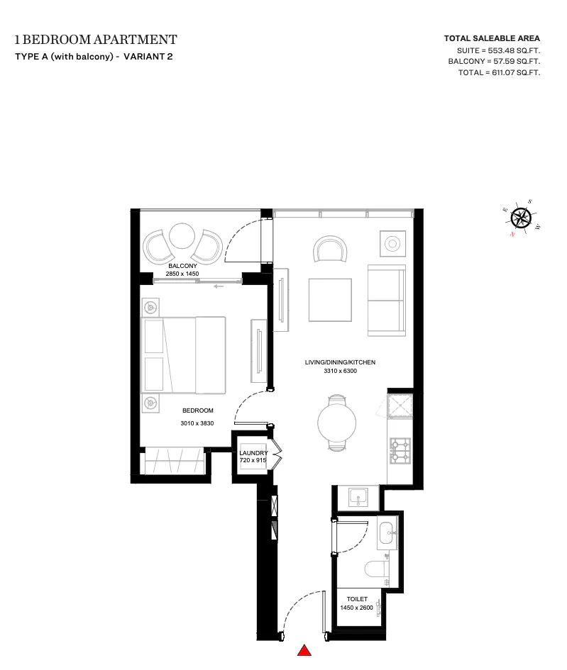 1 спальня в Creek Vistas Heights Tower A