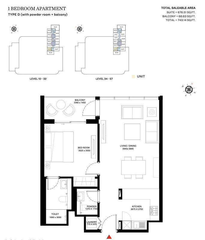 1 спальня в Creek Vistas Heights Tower B